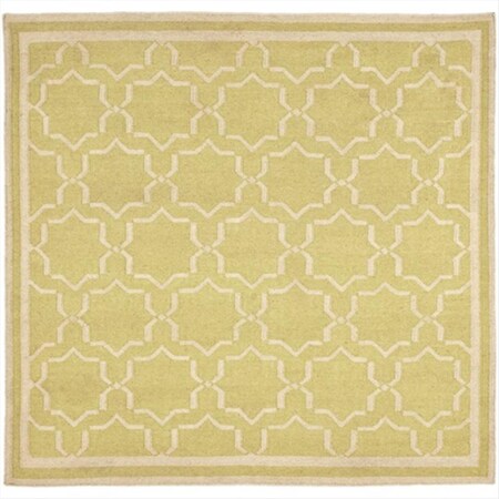 Safavieh 6 Ft. X 6 Ft. Square Contemporary Dhurries- Light Green And Ivory- Flatweave Rug DHU545C-6SQ